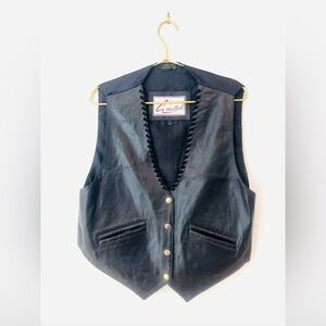 vintage excelled black leather vest